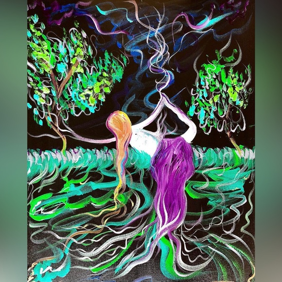Yoga Painting Handmade Original Trippy Beautiful